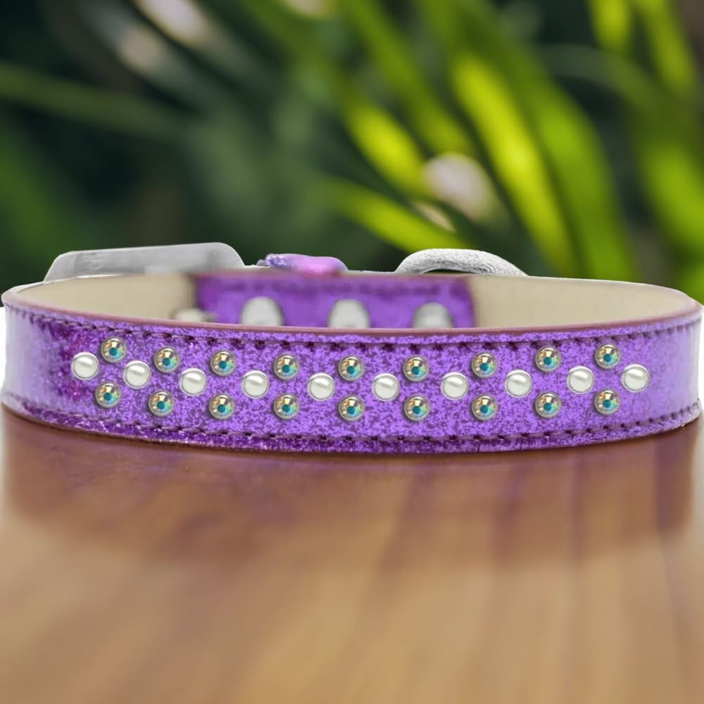 Sprinkles Ice Cream Dog Collar Pearl and Aurora Borealis