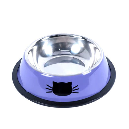 Cat Bowl - Stainless-Steel Slip-Resistant - Skid Resistant