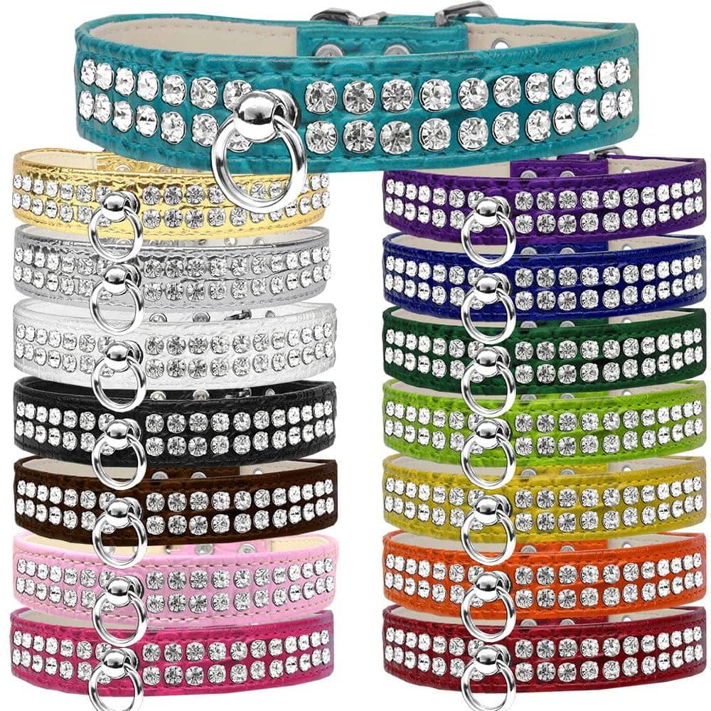 Style #72 Rhinestone Designer Croc Dog Collar - Dog Collars