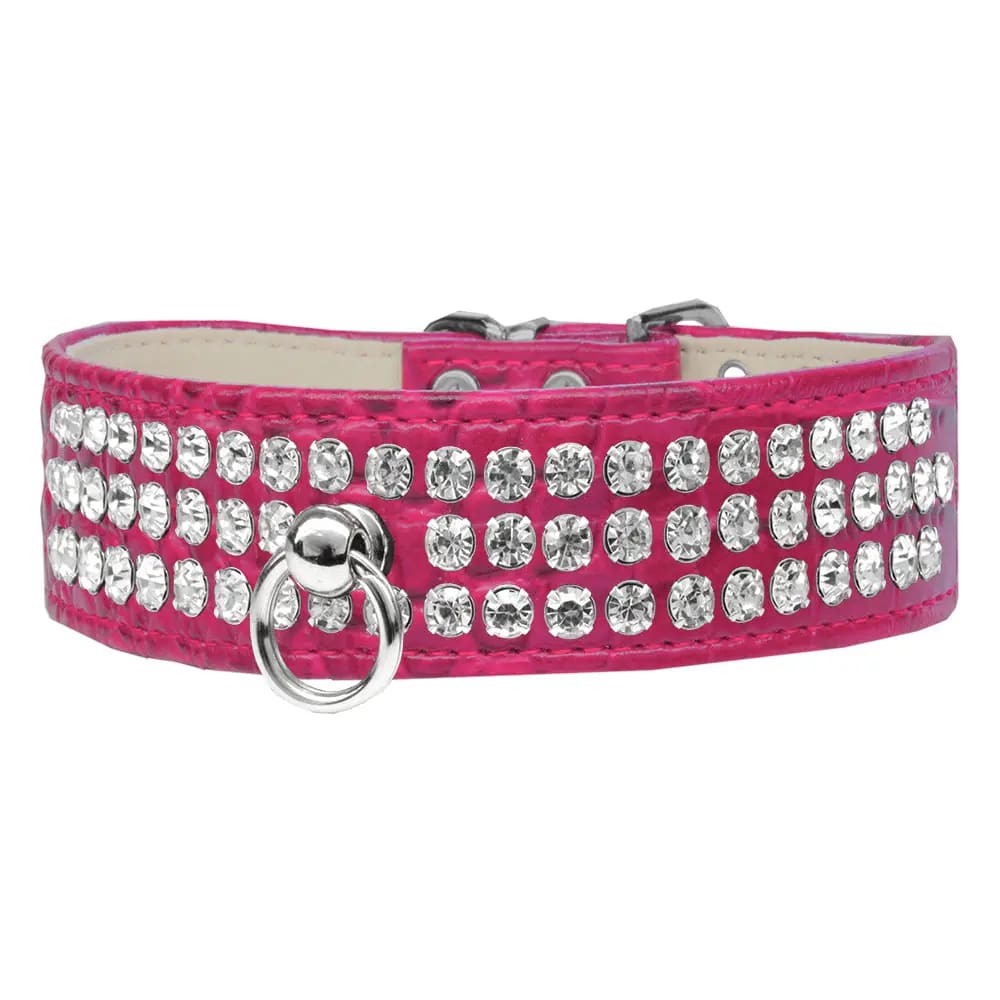 Style #73 Rhinestone Designer Croc Dog Collar - Dog Collars