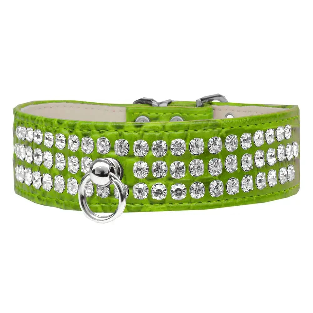 Style #73 Rhinestone Designer Croc Dog Collar - Dog Collars