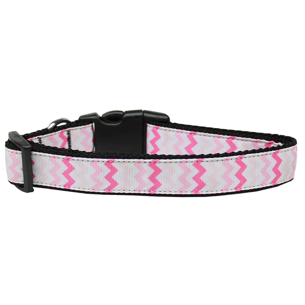 Sweet Chevrons Nylon Dog Collar - Dog Collars - Nylon