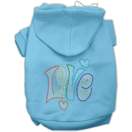 Technicolor Love Rhinestone Pet Hoodie - Rhinestone Hoodies