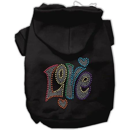 Technicolor Love Rhinestone Pet Hoodie - Rhinestone Hoodies