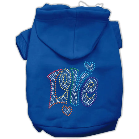 Technicolor Love Rhinestone Pet Hoodie - Rhinestone Hoodies