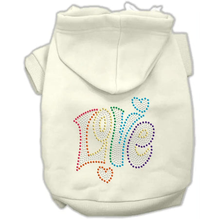 Technicolor Love Rhinestone Pet Hoodie - Rhinestone Hoodies