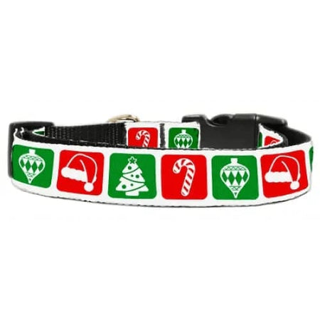 Timeless Christmas Nylon Ribbon Dog Collars and Leashes