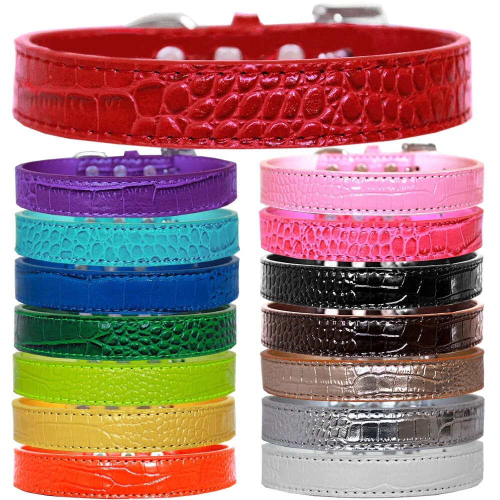 Tulsa Plain Croc Dog Collars - Dog Collars - Designer Croc