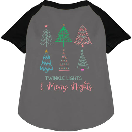 Twinkle Lights Merry Nights Pet Raglan Shirt - Screen Print