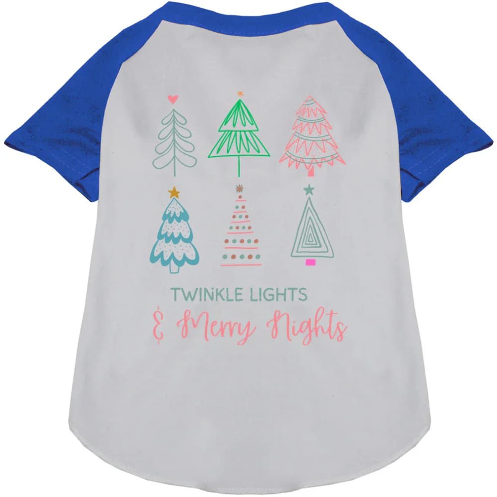 Twinkle Lights Merry Nights Pet Raglan Shirt - Screen Print