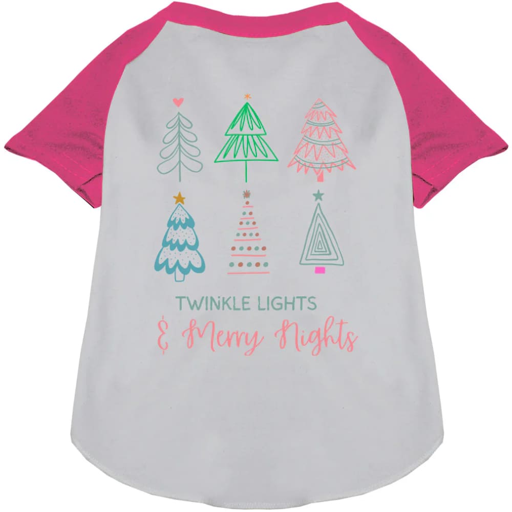 Twinkle Lights Merry Nights Pet Raglan Shirt - Screen Print