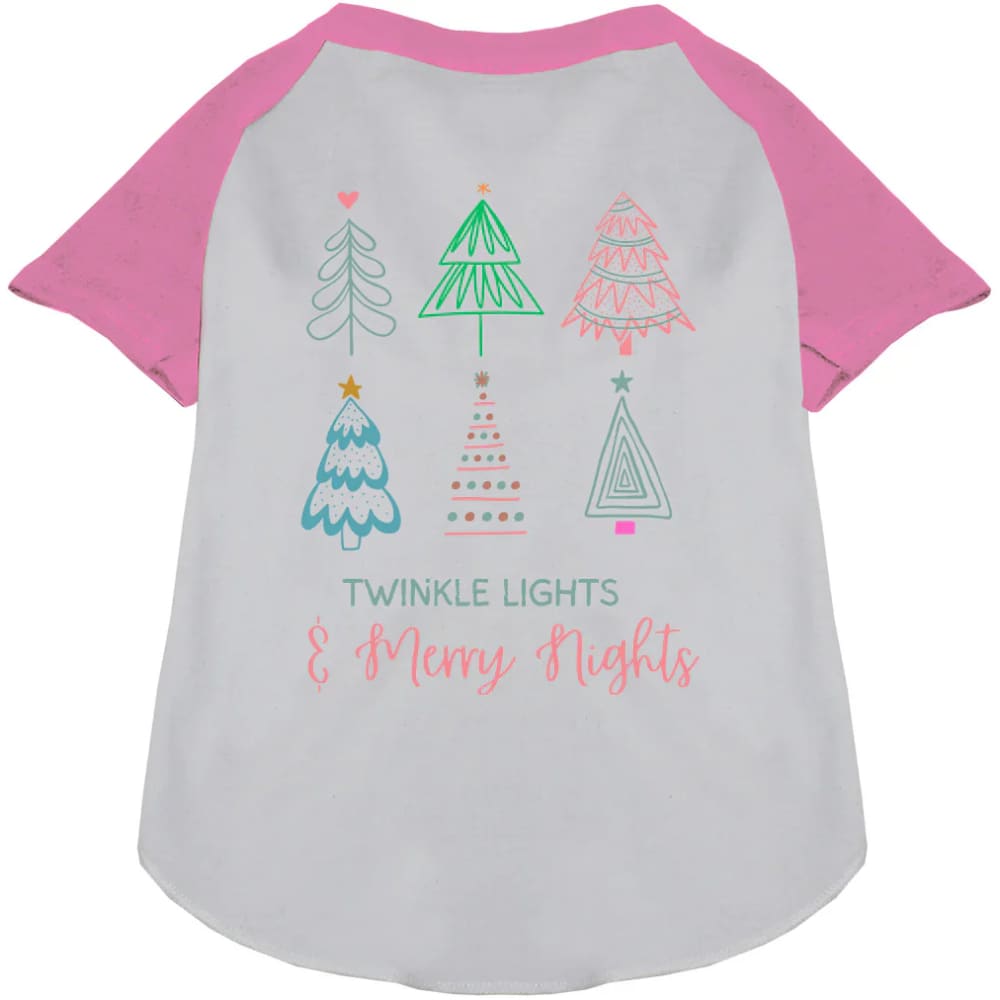 Twinkle Lights Merry Nights Pet Raglan Shirt - Screen Print