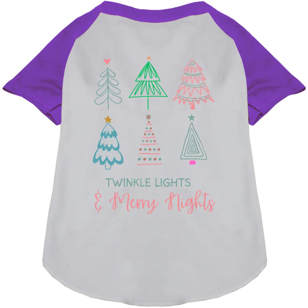 Twinkle Lights Merry Nights Pet Raglan Shirt - Screen Print