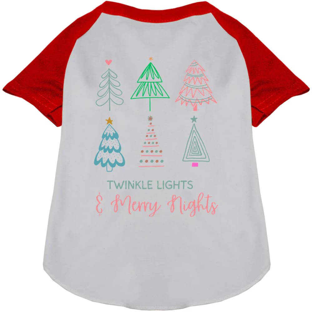 Twinkle Lights Merry Nights Pet Raglan Shirt - Screen Print