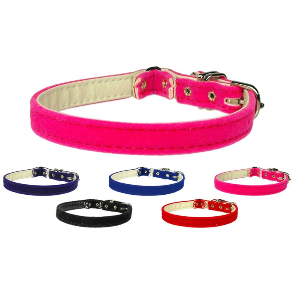 Velvet 3/8’’ Plain Cat Safety Collar - Cat Collars - Premium