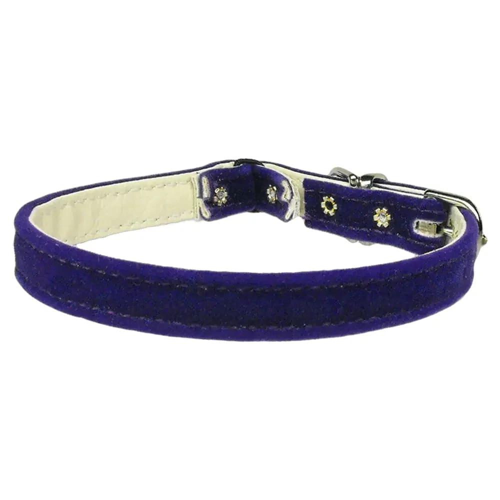 Velvet 3/8’’ Plain Cat Safety Collar - Cat Collars - Premium