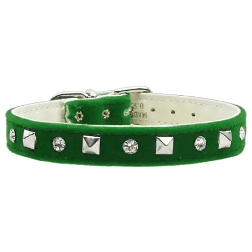 Velvet Crystal And Pyramid Dog Collars - Dog Collars