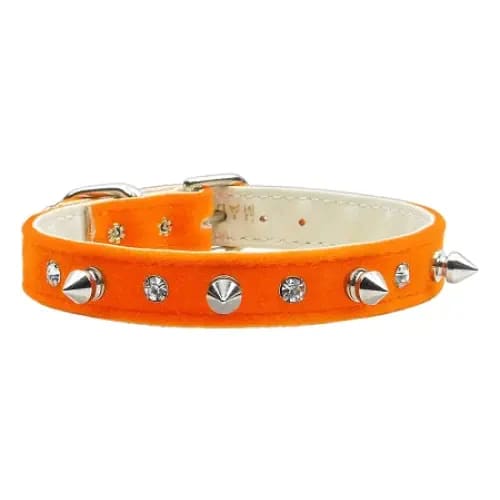 Velvet Crystal And Spike Dog Collars - Dog Collars - Velvet