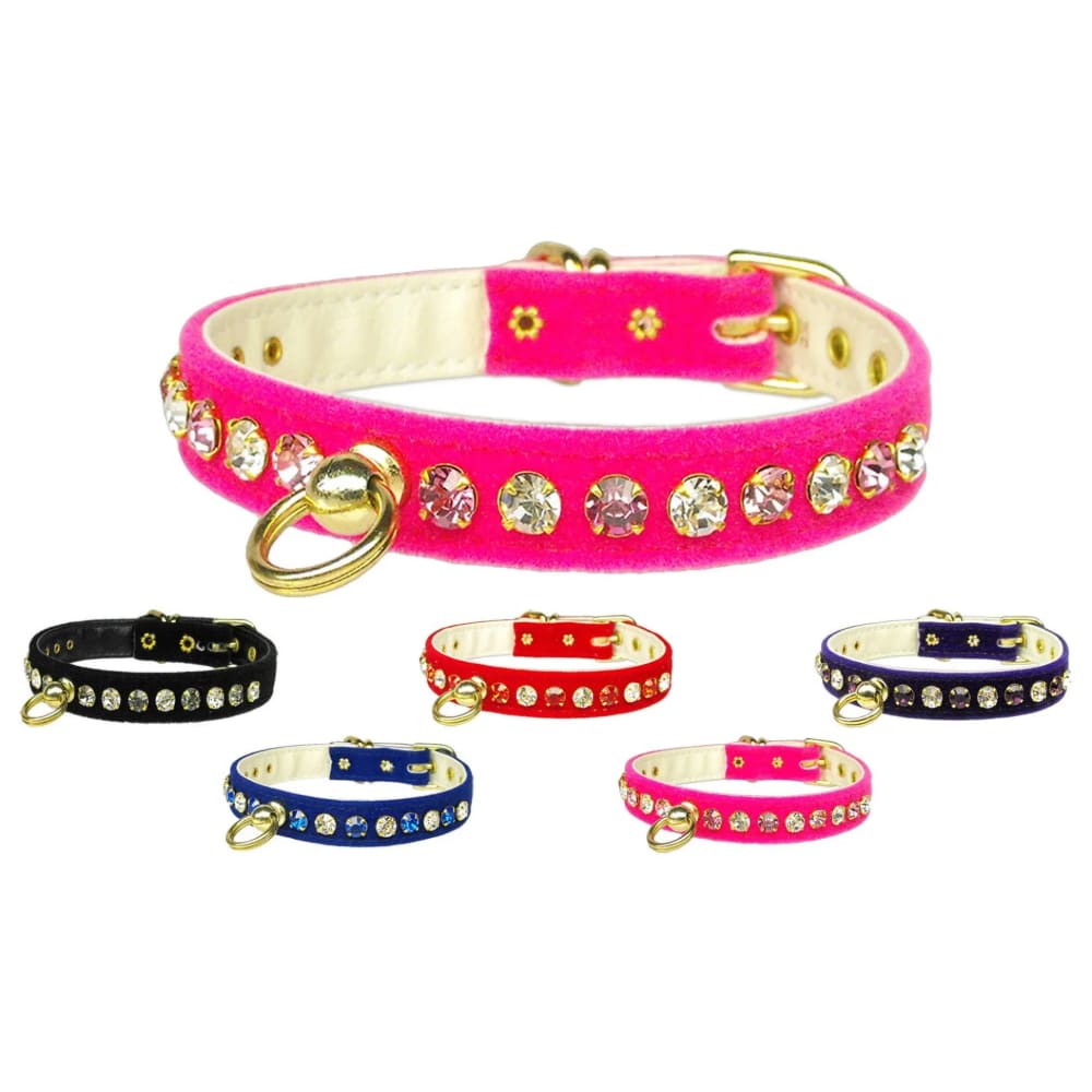 Velvet Deluxe Dog Collar - Dog Collars - Velvet