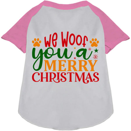 We Woof You a Merry Christmas Pet Raglan Shirt - Screen