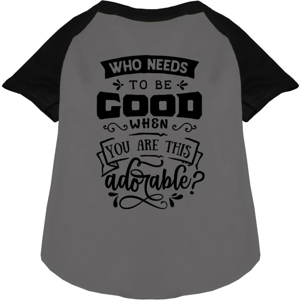 Who Needs to be Good? Pet Raglan Shirt - Screen Print Shirts