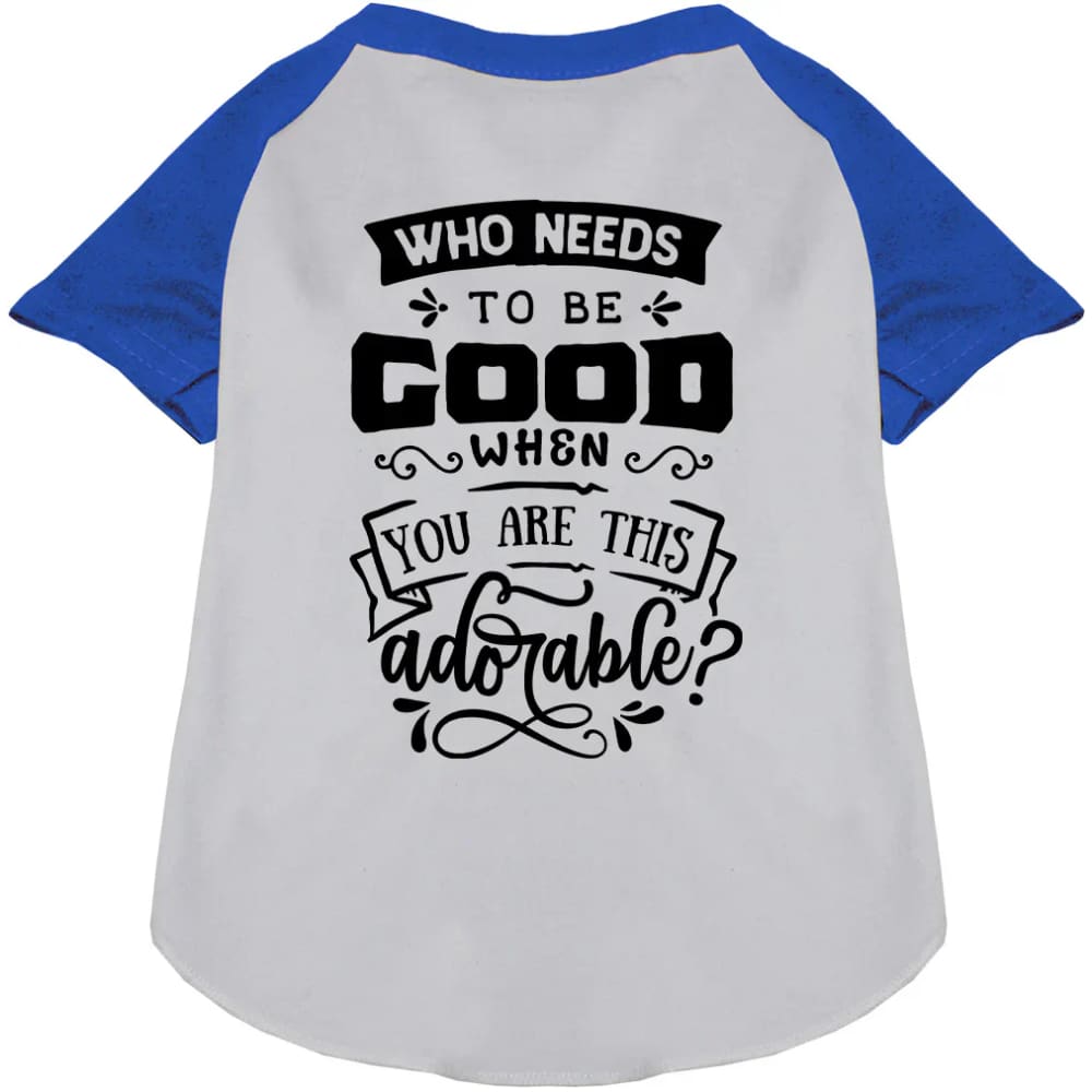 Who Needs to be Good? Pet Raglan Shirt - Screen Print Shirts