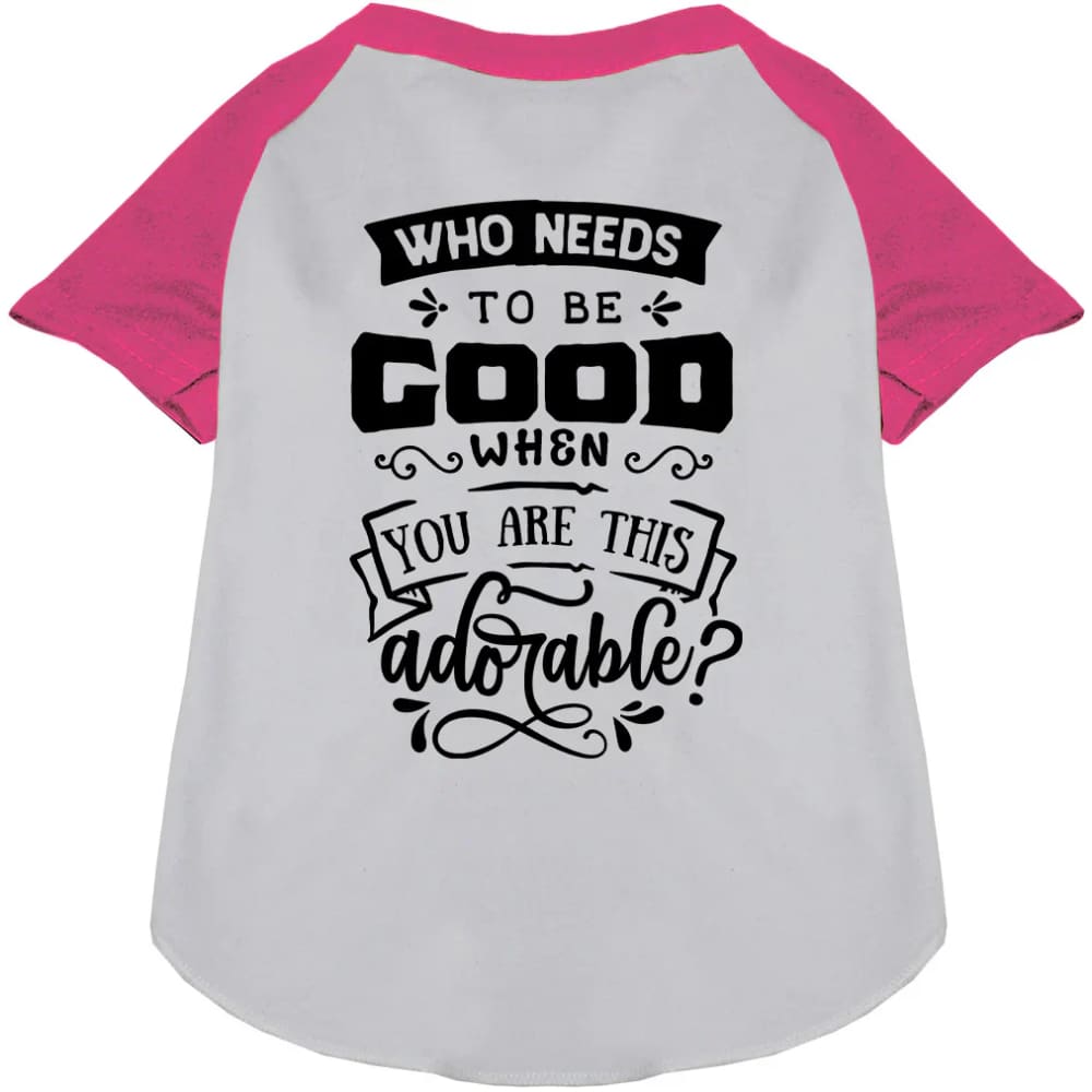 Who Needs to be Good? Pet Raglan Shirt - Screen Print Shirts