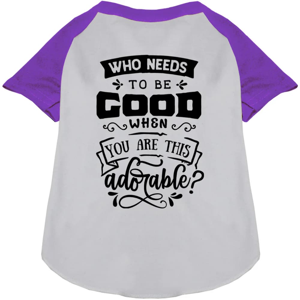 Who Needs to be Good? Pet Raglan Shirt - Screen Print Shirts