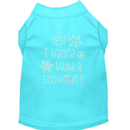 Yes! I Wanna Build a Snowman!! Rhinestone Pet Shirt