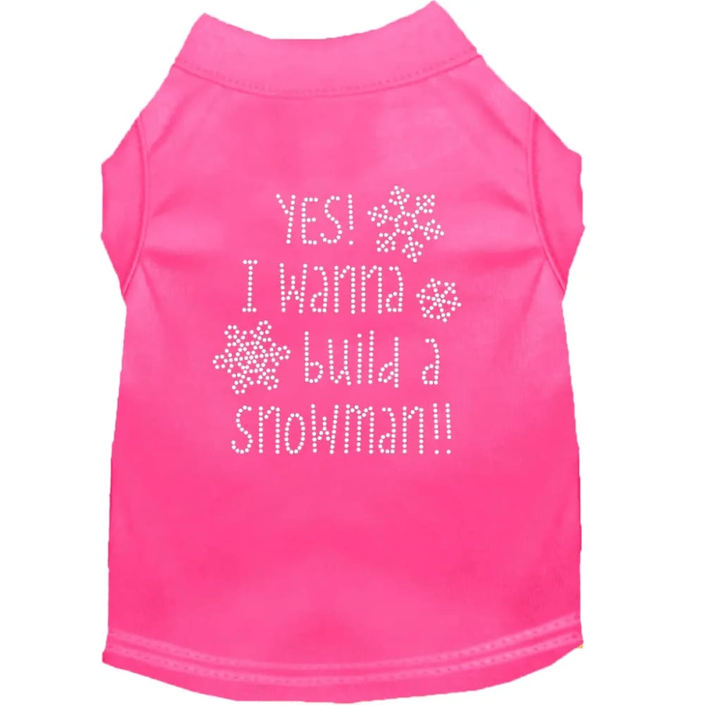 Yes! I Wanna Build a Snowman!! Rhinestone Pet Shirt