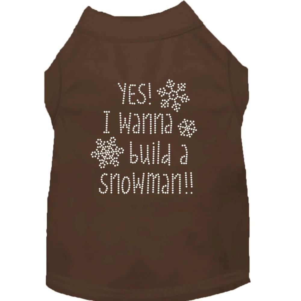 Yes! I Wanna Build a Snowman!! Rhinestone Pet Shirt