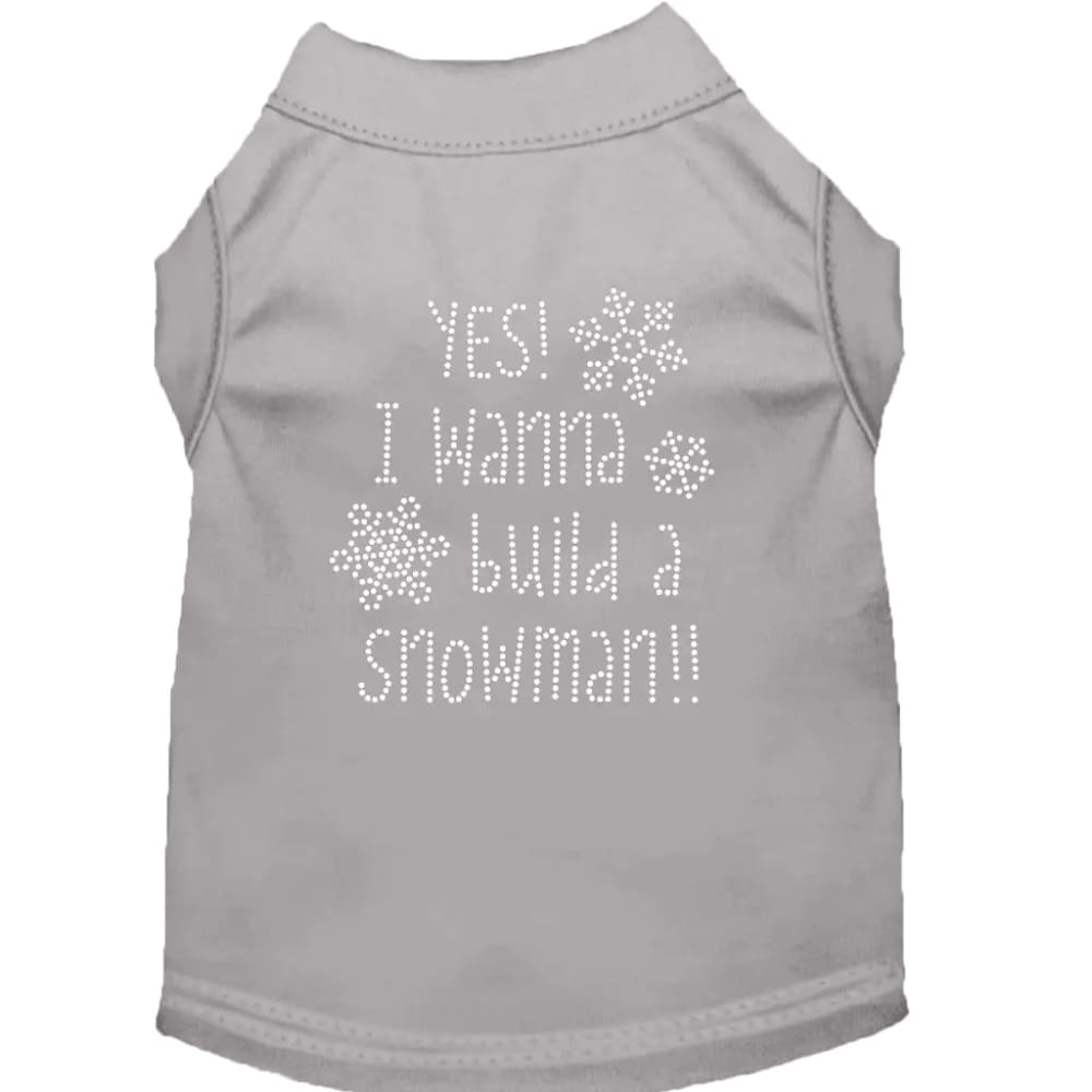 Yes! I Wanna Build a Snowman!! Rhinestone Pet Shirt