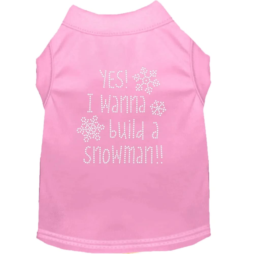 Yes! I Wanna Build a Snowman!! Rhinestone Pet Shirt