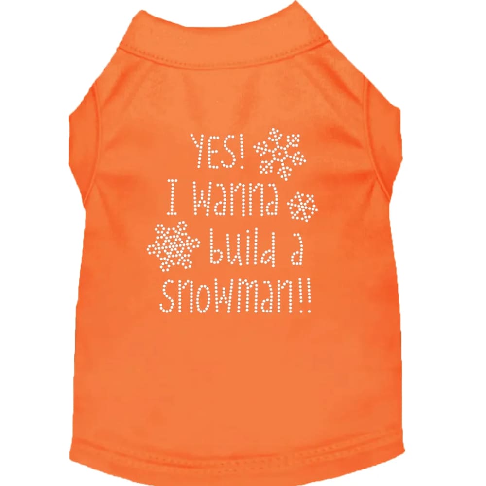 Yes! I Wanna Build a Snowman!! Rhinestone Pet Shirt