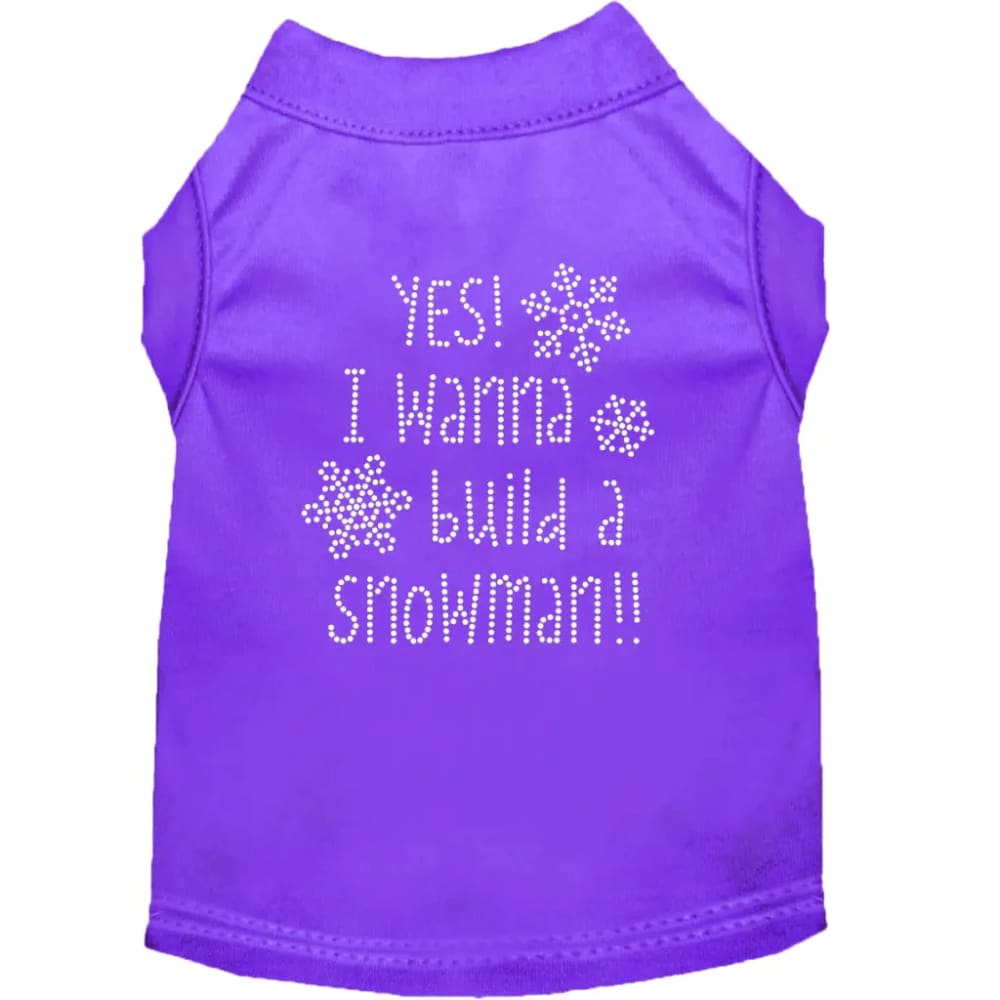 Yes! I Wanna Build a Snowman!! Rhinestone Pet Shirt