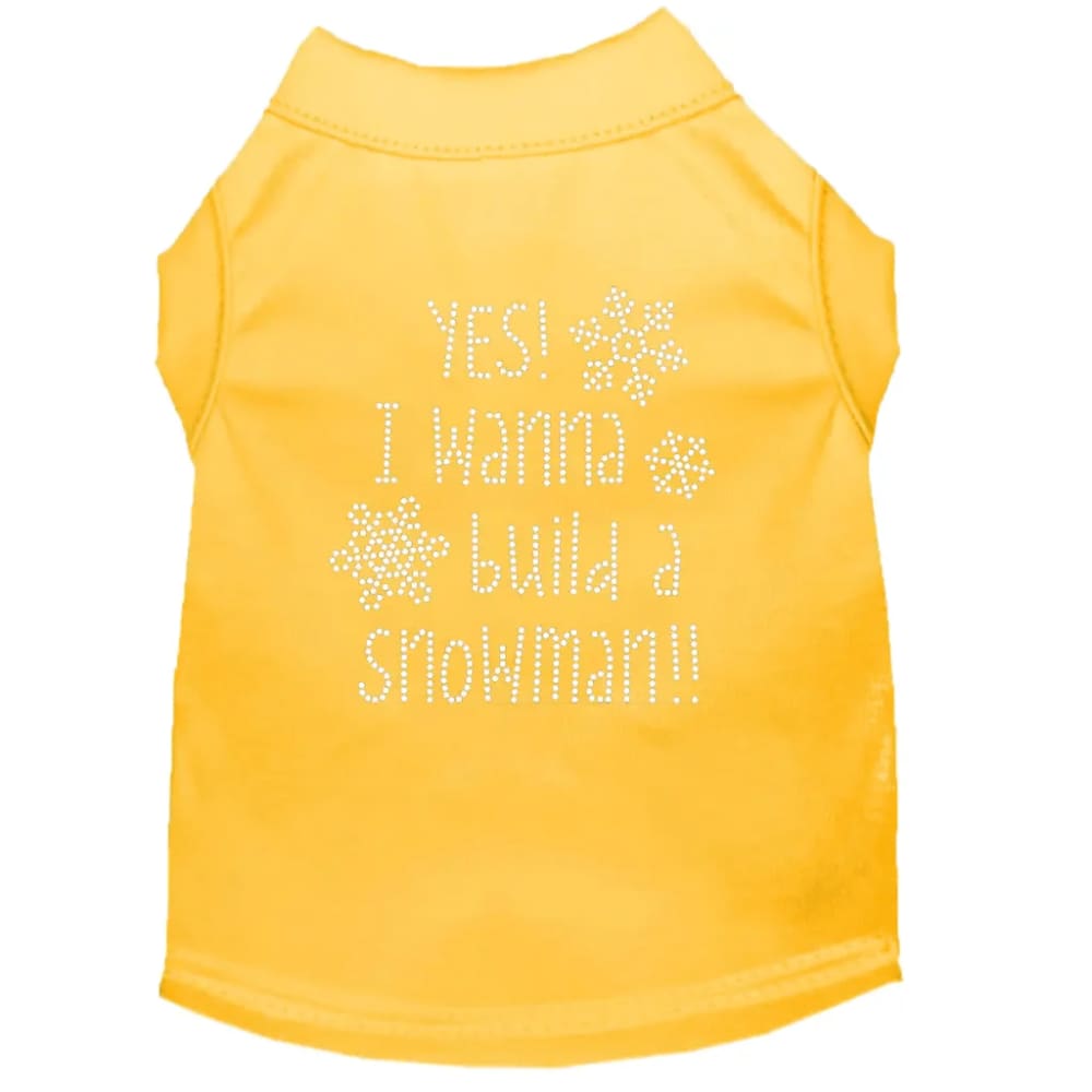 Yes! I Wanna Build a Snowman!! Rhinestone Pet Shirt