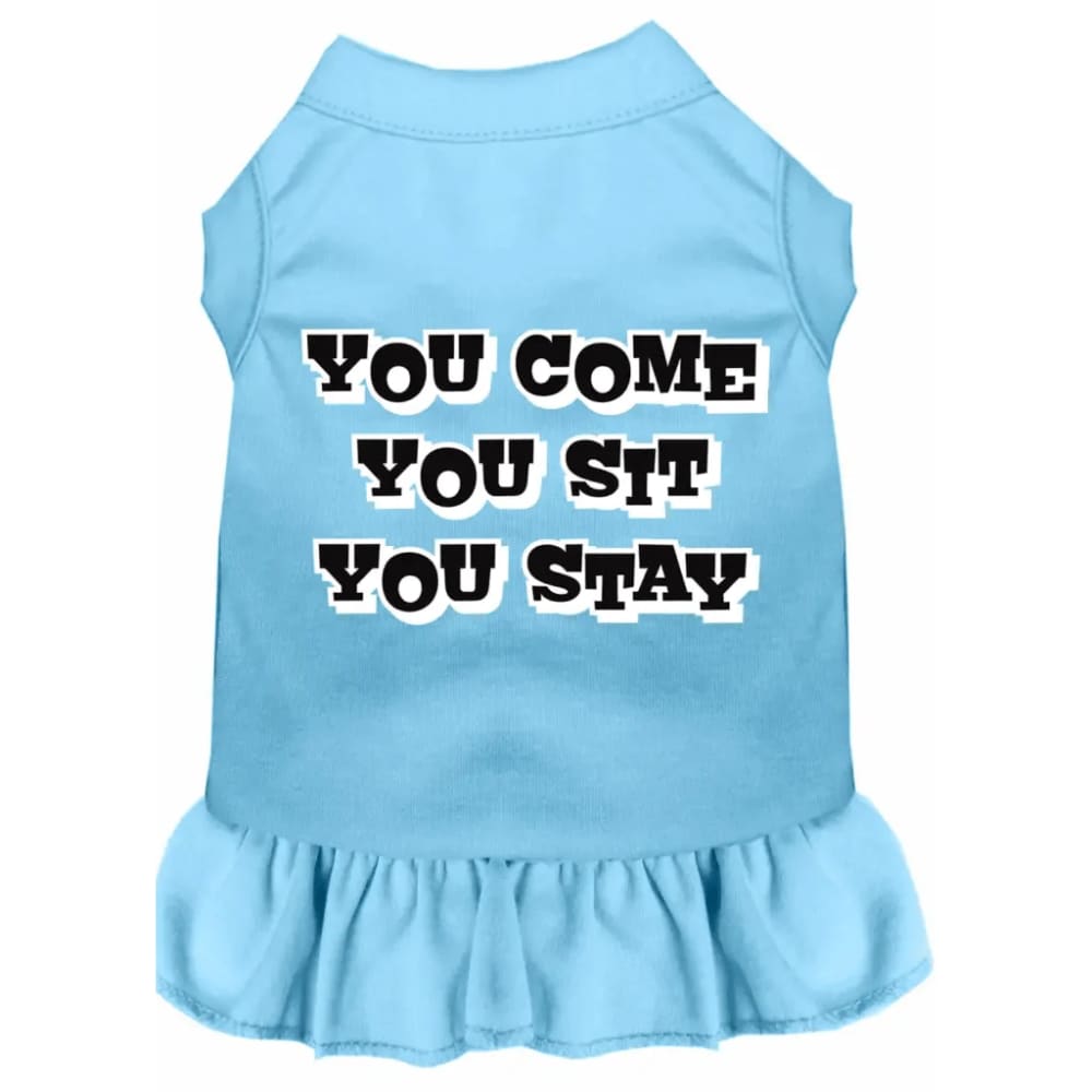 You Come You Sit You Stay Screen Print Dog Dress - Screen