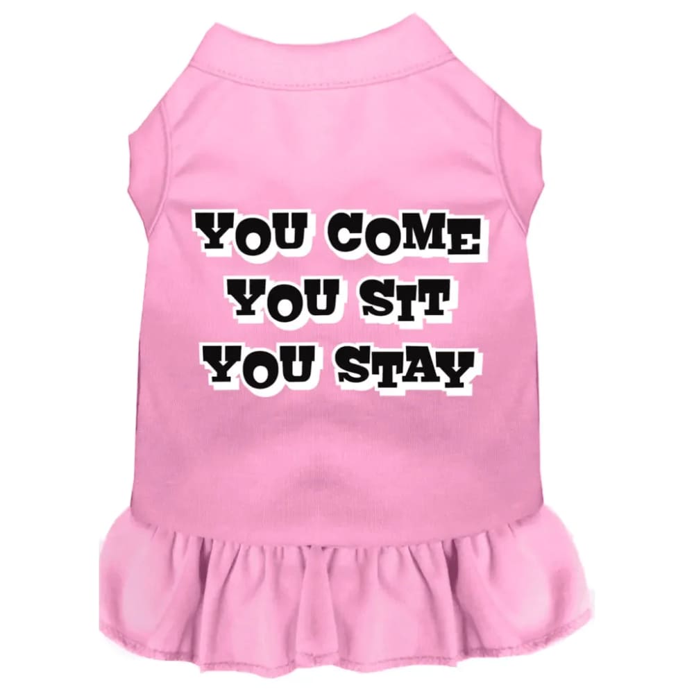 You Come You Sit You Stay Screen Print Dog Dress - Screen