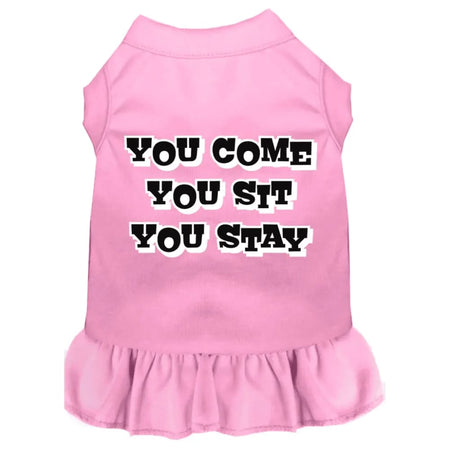 You Come You Sit You Stay Screen Print Dog Dress - Screen