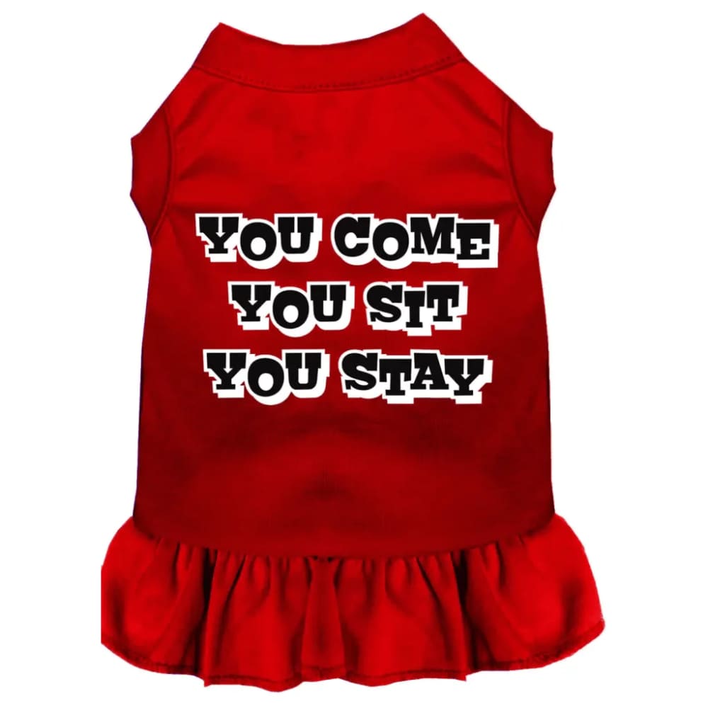 You Come You Sit You Stay Screen Print Dog Dress - Screen