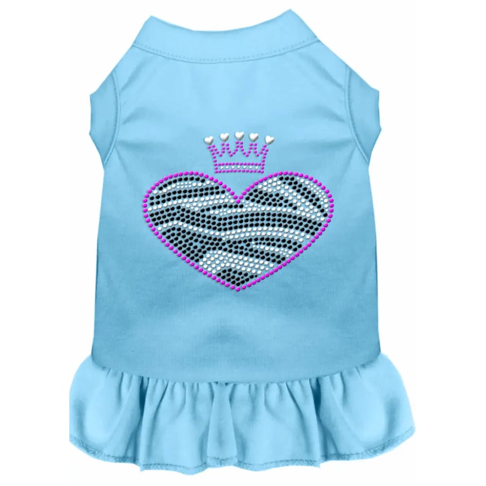 Zebra Heart Rhinestone Dog Dress - Rhinestone Dresses