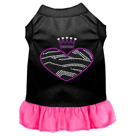 Zebra Heart Rhinestone Dog Dress - Rhinestone Dresses