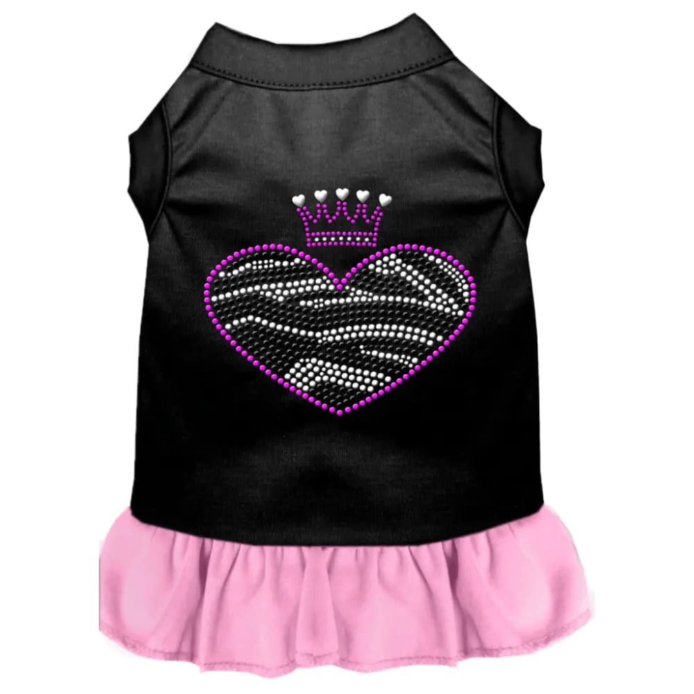 Zebra Heart Rhinestone Dog Dress - Rhinestone Dresses