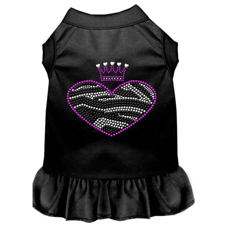 Zebra Heart Rhinestone Dog Dress - Rhinestone Dresses