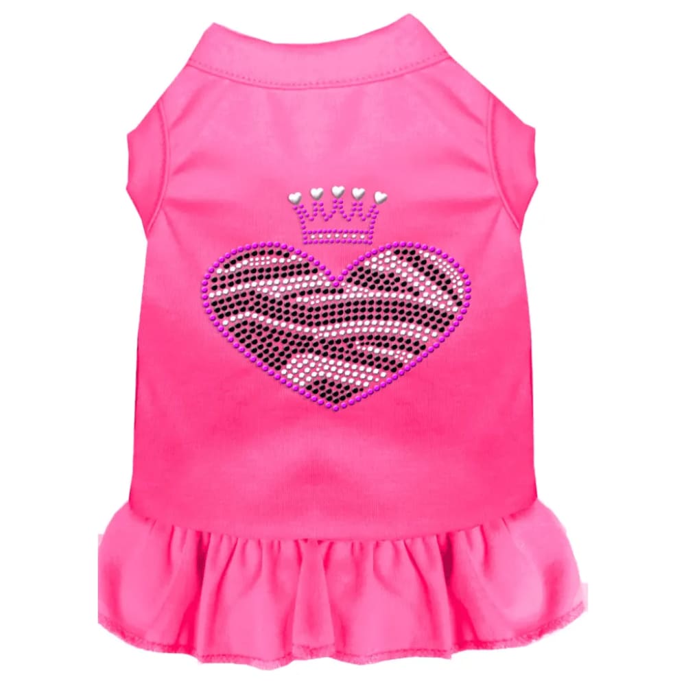 Zebra Heart Rhinestone Dog Dress - Rhinestone Dresses