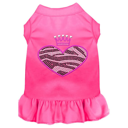 Zebra Heart Rhinestone Dog Dress - Rhinestone Dresses