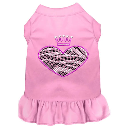 Zebra Heart Rhinestone Dog Dress - Rhinestone Dresses