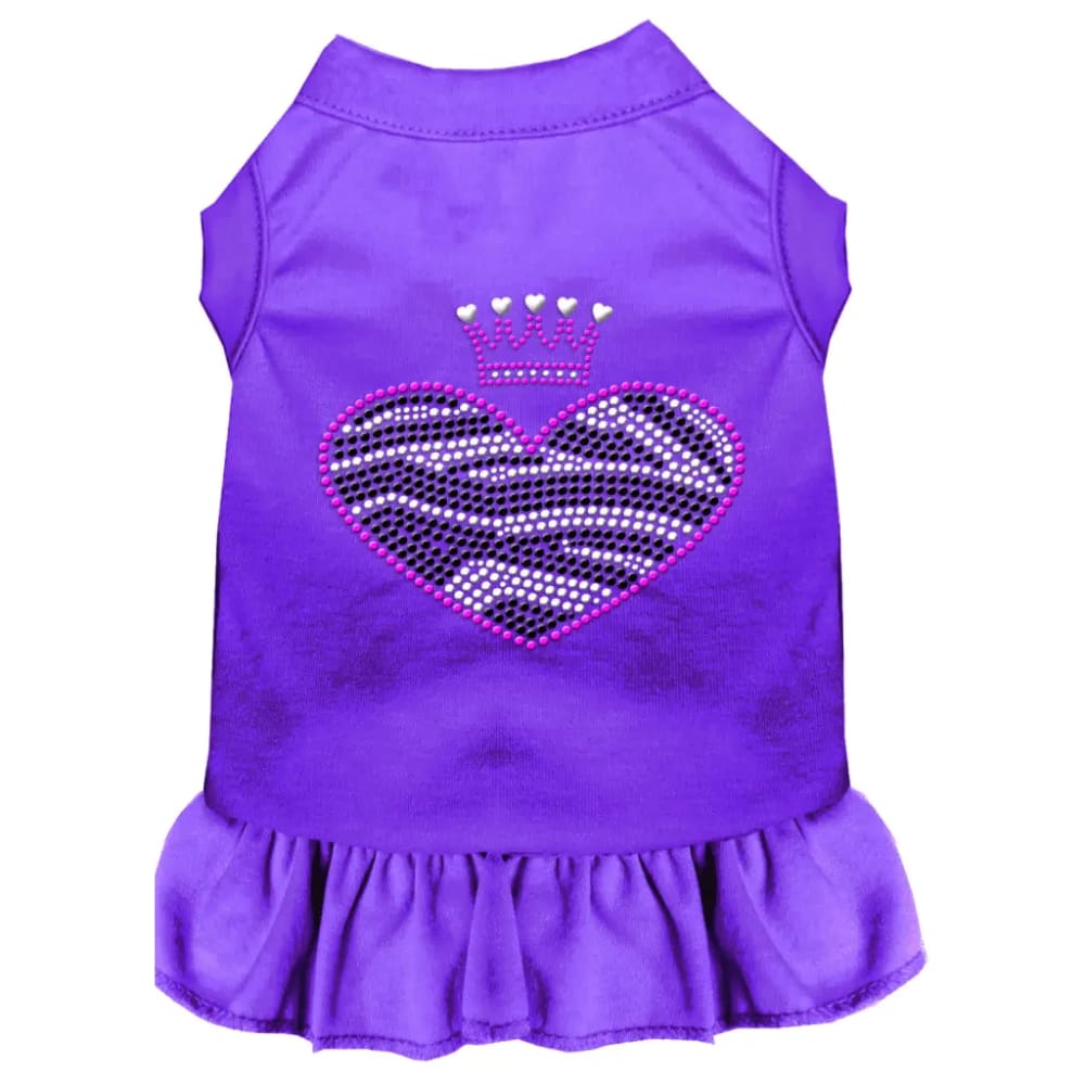 Zebra Heart Rhinestone Dog Dress - Rhinestone Dresses