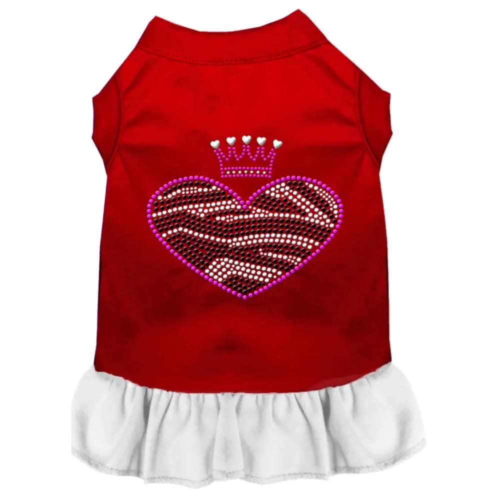 Zebra Heart Rhinestone Dog Dress - Rhinestone Dresses