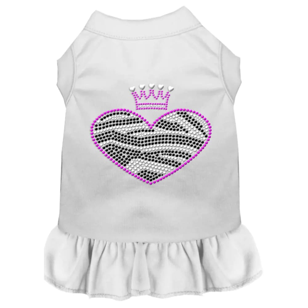 Zebra Heart Rhinestone Dog Dress - Rhinestone Dresses